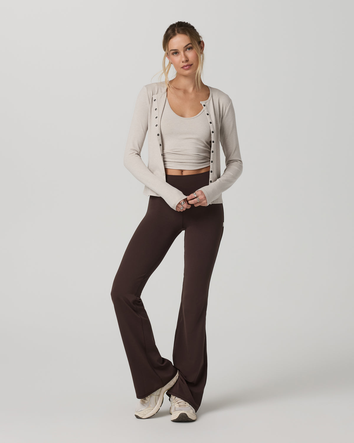 Vuori Pose Twin Tank Women's Ecru Heather Tank Top