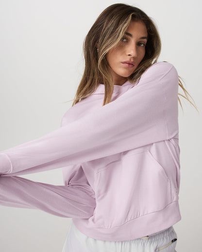 Vuori Women's Halo Modern Pullover Hoodie Lilac Breeze Heather