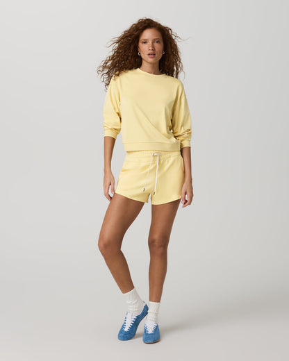 Vuori Halo Modern Crew Lemon Snap Heather Lounge Sweatshirt