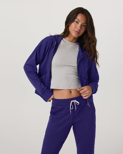 Vuori Halo Full Zip Hoodie Women's Stellar Sky Heather Hoodie