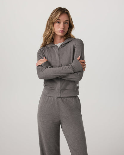 Vuori Halo Mini FZ Hoodie Women's Chia Heather Hoodie