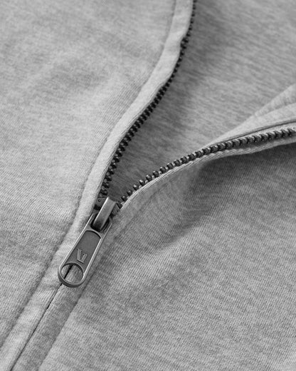 Vuori Halo Mini Full Zip Hoodie Pale Grey Heather