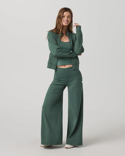 Vuori Halo Mini Track Jacket Women's Agate Green Cropped Zip-Up