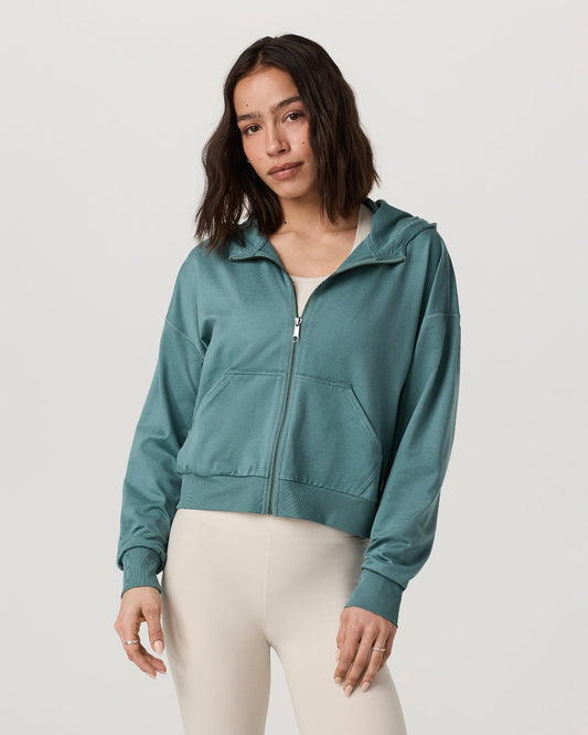 Vuori Halo Full Zip Hoodie Women's Bluegrass Heather Hoodie