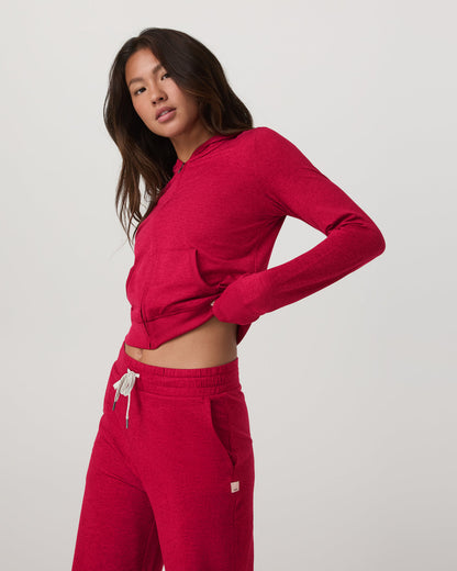 Vuori Halo Mini FZ Hoodie Women's Strawberry Heather Hoodie