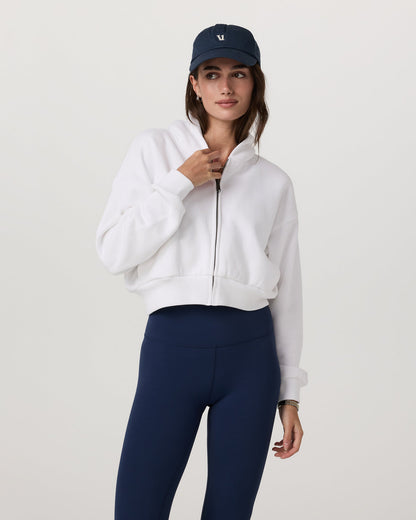 Vuori Restore Mini Full Zip Hoodie Women's White Jacket
