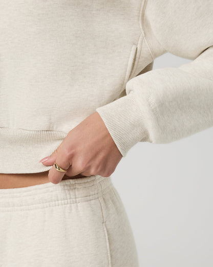Vuori Restore Mini Full Zip Hoodie Bone Heather Jacket