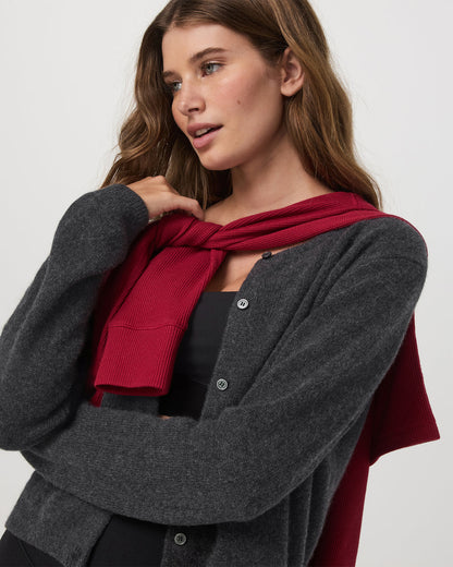 Vuori Émilie Cashmere Cardi Women's Charcoal Heather