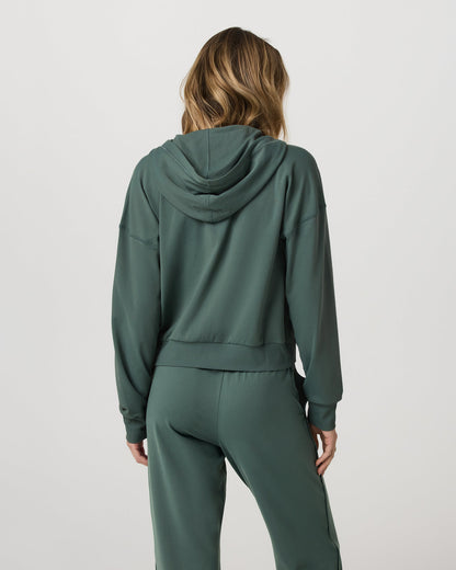 Vuori Halo Modern Full Zip Hoodie Women's Agate Green Hoodie