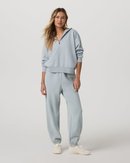 Vuori Restore Relaxed Half Zip Hoodie Blue Haze Jacket