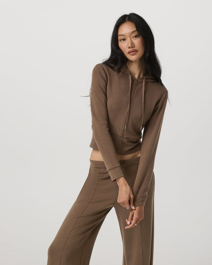 Vuori Compose Full Zip Hoodie Women's Espresso Zip-Up Jacket