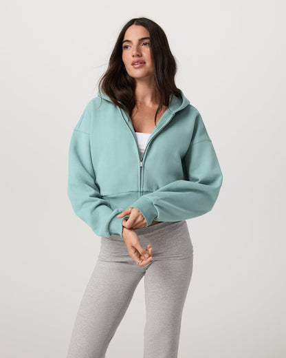 Vuori Restore Mini Full Zip Hoodie Women's Sea Spray Jacket