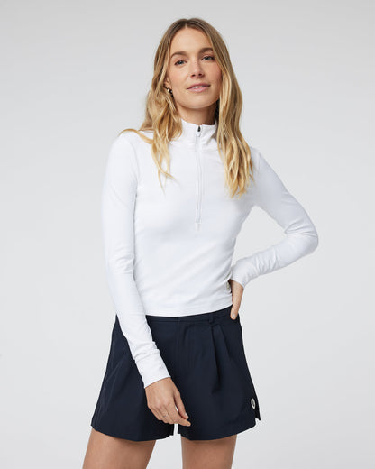 Vuori Studio Half Zip Women's White Athletic Pullover