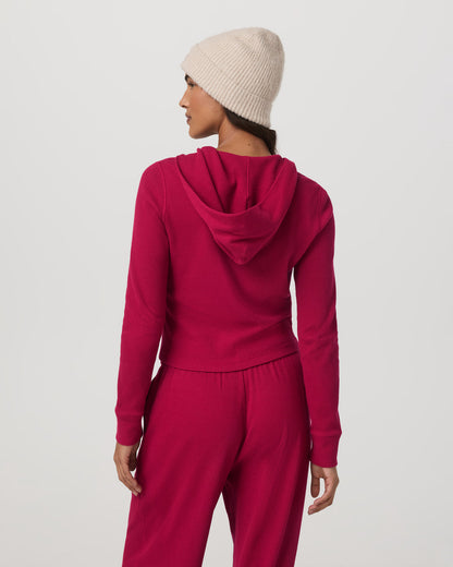 Vuori Waffle Full Zip Hoodie Women's Strawberry Hoodie