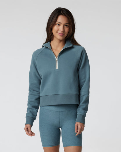 Vuori Restore Half Zip Hoodie Women's Smoke Blue Hoodie