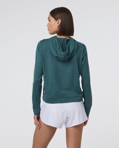 Vuori Halo Essential Hoodie Moss Heather Pullover