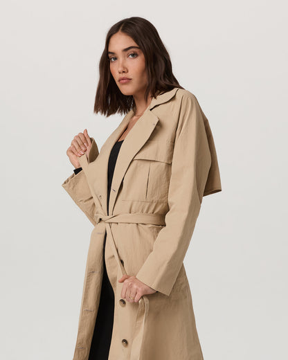 Vuori Rhodes Trench Coat Classic Women's Khaki Trench