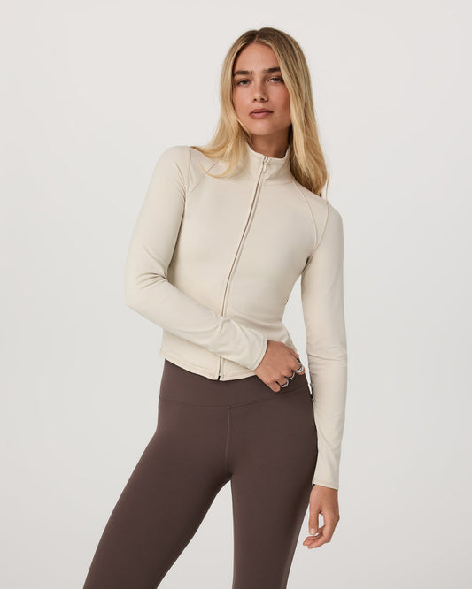 Vuori Vuori AllTheFeels™ Full Zip Women's Bone Fitness Jacket