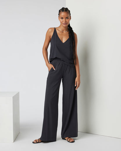 Vuori Villa Wideleg - Long Black Tall Wide Leg Pants