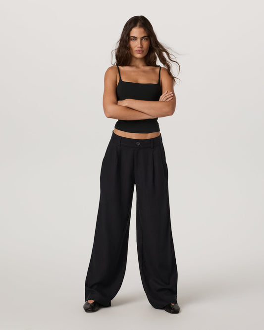 Vuori Trestles Twill Wideleg Women's Black Trouser Pants