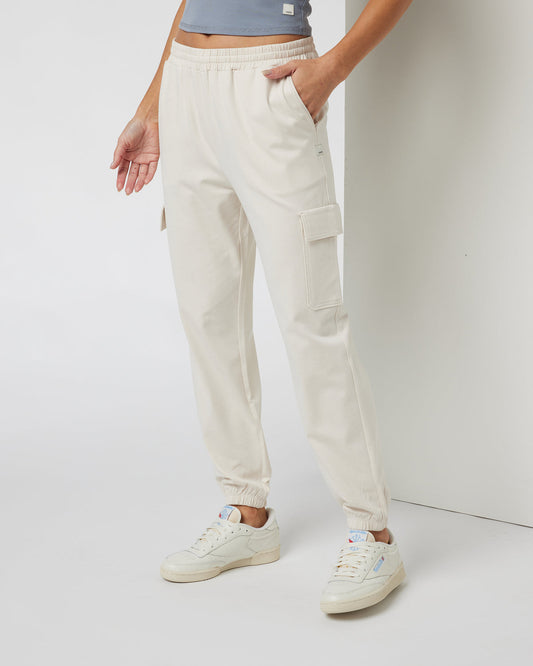 Vuori Boyfriend Cargo Sweatpant Milkweed Heather