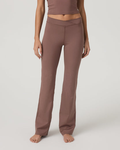 Vuori Inversion Rib Slim Flare Women's Sable Slim Flare Leggings