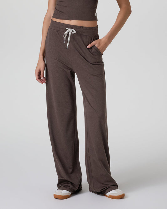 Vuori Halo Essential Wideleg Pant - Short Java Heather