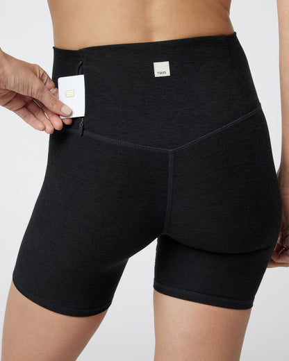 Vuori Clean Elevation Shorty Black Heather Biker Shorts