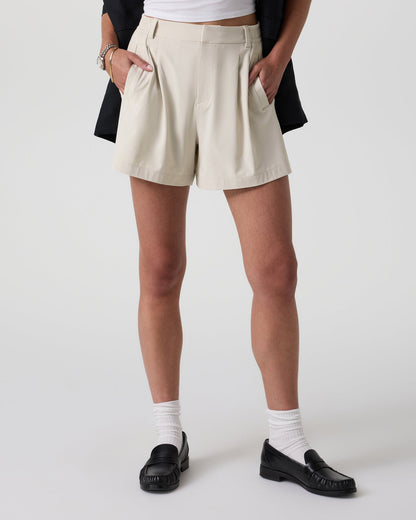 Vuori Villa Trouser Shorts Women's Mushroom Pleated Shorts