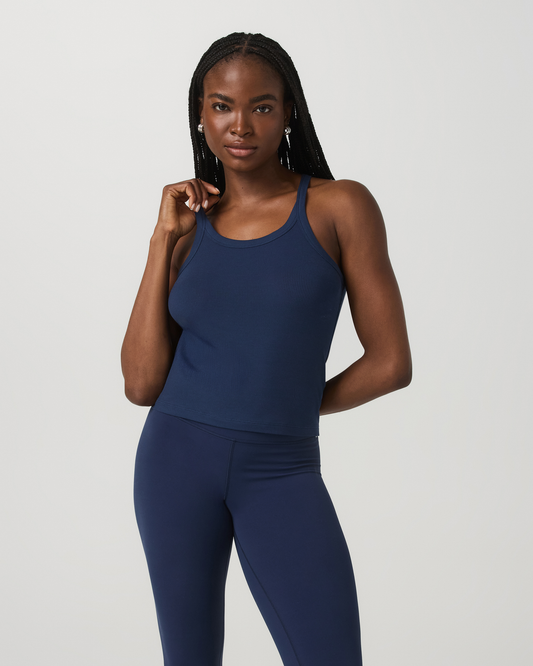 Vuori Cove Layering Tank Women's Blue Coast Rib Knit Tank Top