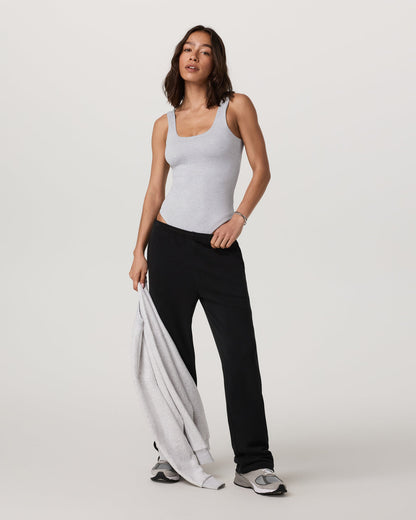 Vuori Sleeveless Halo Bodysuit Pale Grey Heather Bodysuit