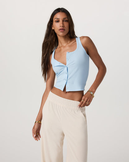 Vuori Pose Cardigan Tank Light Mist