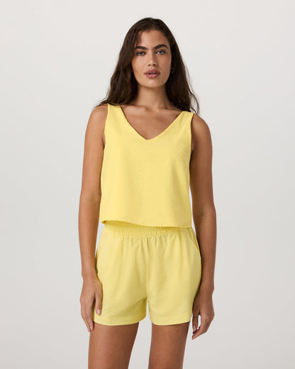 Vuori Villa Textured Crop Tank Sunlight