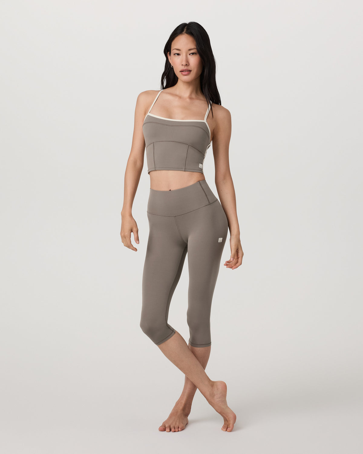 Vuori Vuori AllTheFeels™ Corset Tank Women's Smokey Taupe Top