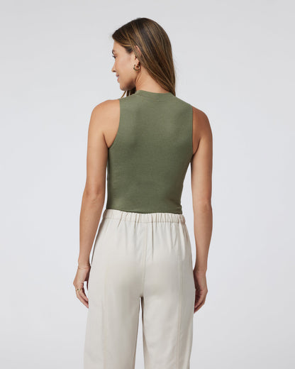 Vuori Halo Mock Bodysuit Dark Metal Sleeveless Bodysuit