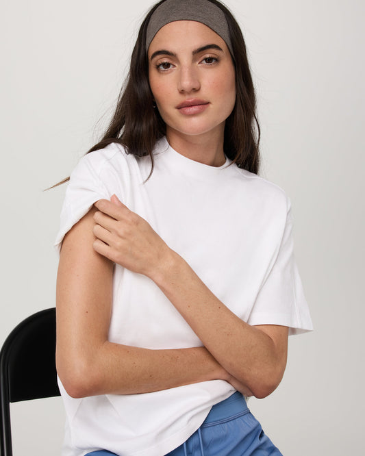 Vuori Short Sleeve Heavyweight Oversized Cotton Tee White