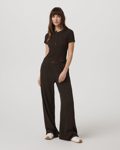 Vuori Short Sleeve Waffle Baby Tee Women's Dark Java T-Shirt