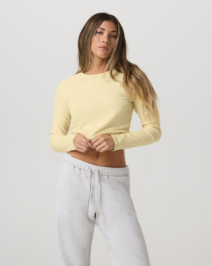 Vuori Long Sleeve Pose Crew Women's Lemon Snap Long Sleeve