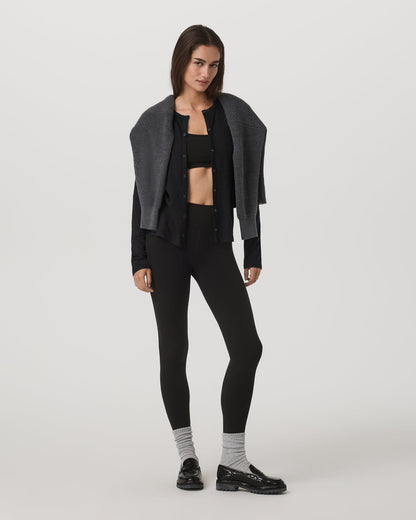 Vuori Women's Long Sleeve Halo Snap Cardigan Black Heather
