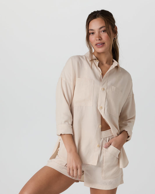 Vuori Trestles Twill Button Up Sand Dollar