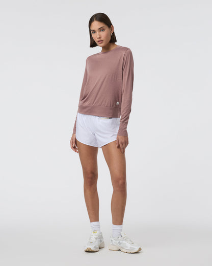 Vuori Daydream Crew Sedona Brown Heather Long Sleeve Top