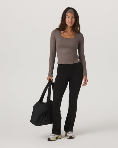Vuori Women's Long Sleeve Halo Essential Scoop Chia Heather