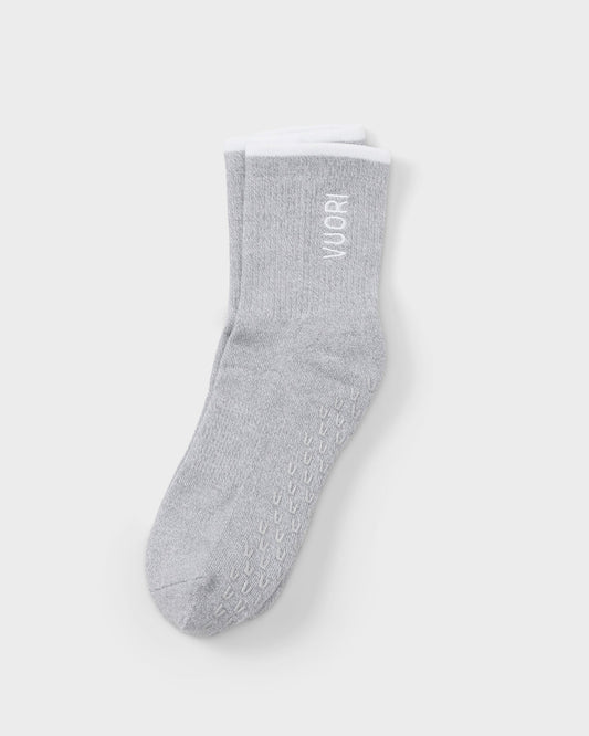 Vuori Half Crew Gripper Sock Light Heather Grey Grip