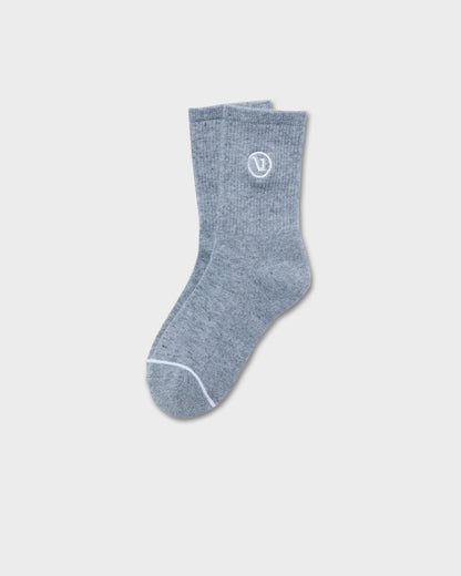 Vuori Half Crew Sock 2.0 Light Heather Grey Performance Socks