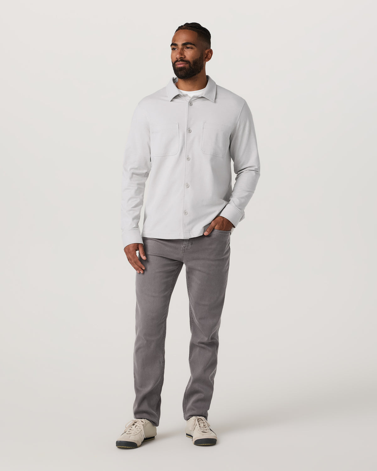Vuori Benton Stretch Twill Pant Athletic Slim Fit 32" Cavern Grey