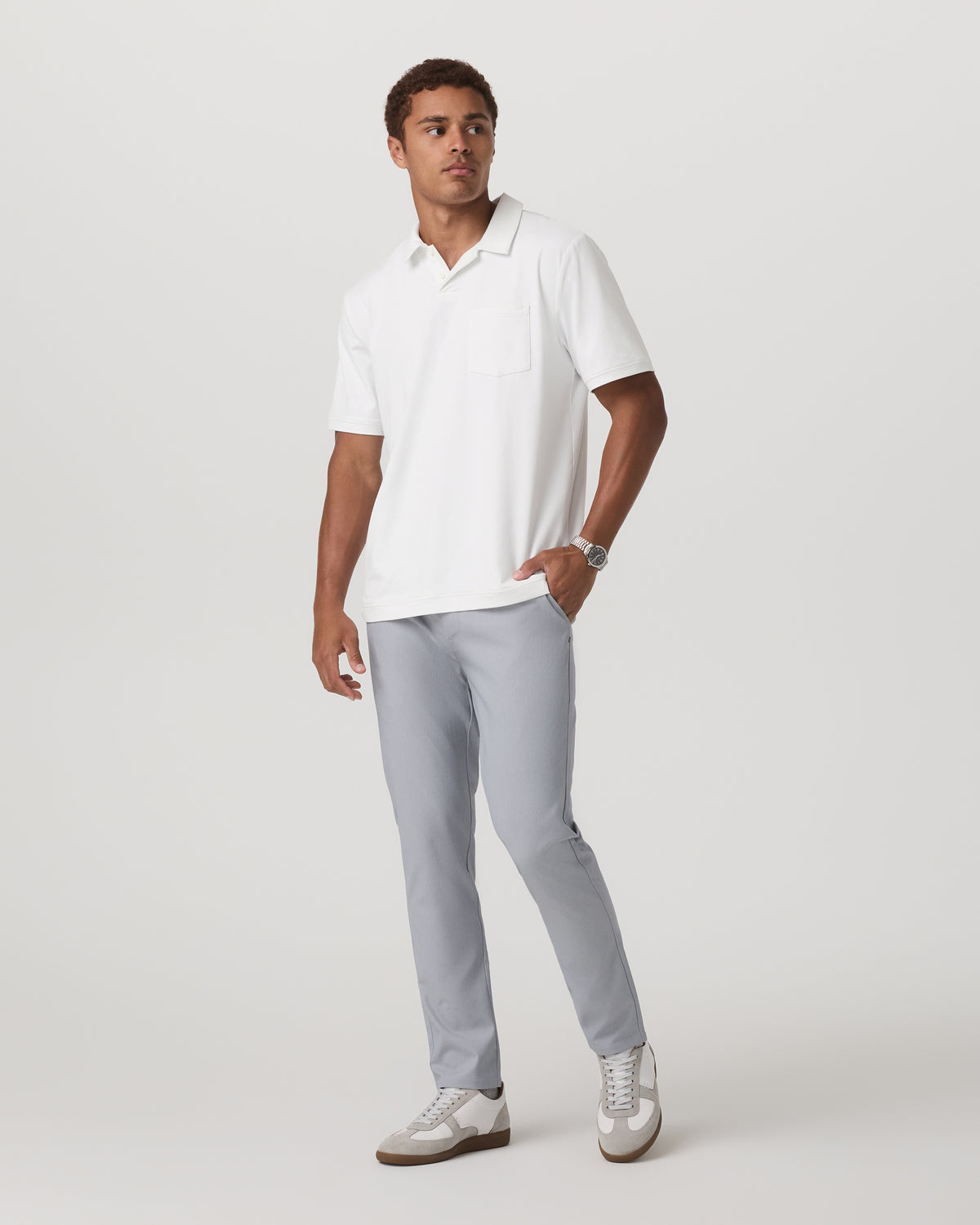 Vuori Cascade Tech Chino Athletic Slim Fit 32" Heather Grey
