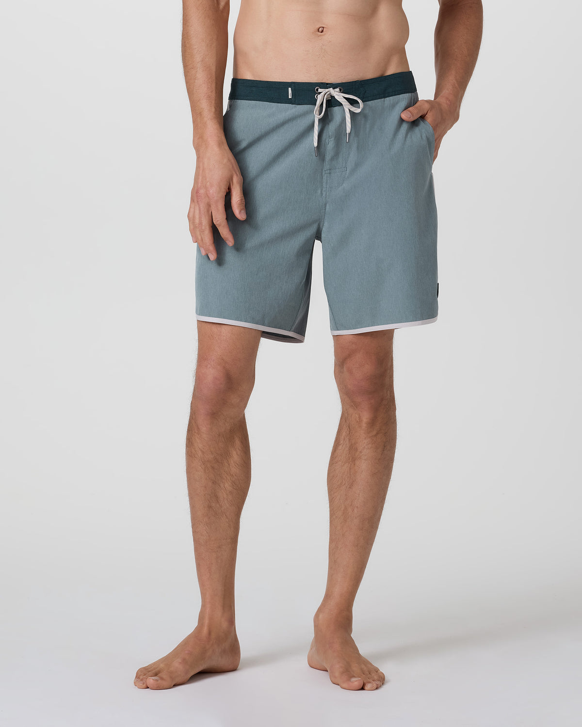 Vuori Cruise Boardshort Dusty Blue Linen Texture