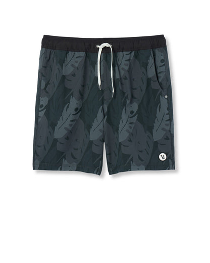 Vuori Kore Short Lined 7" Men's Black Leaves Athletic Shorts