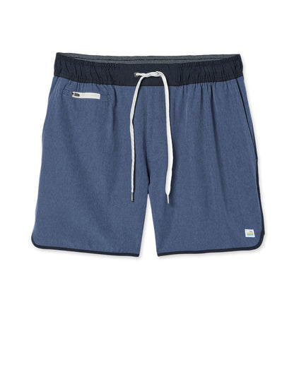 Vuori Banks Short 5" Azure Linen Texture