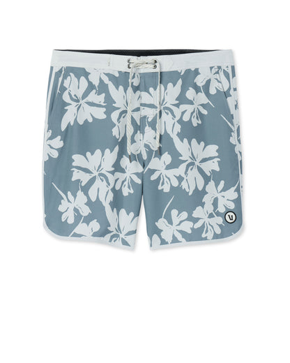 Vuori Cruise Boardshort Dusty Blue Plumeria